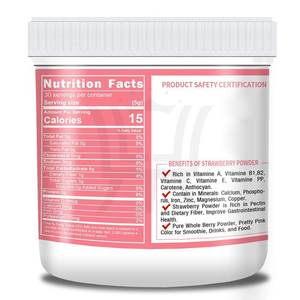 Vente <span class=keywords><strong>en</strong></span> gros OEM/ODM Marque privée poudre de <span class=keywords><strong>baies</strong></span> entières naturelles poudre de fraise lyophilisée soluble dans l'eau - Product Image 4