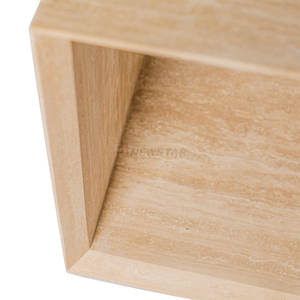 Tavolini <span class=keywords><strong>da</strong></span> Caffè Moderni dal Design Semplice, Cubo in Marmo Traforato, <span class=keywords><strong>Tavolino</strong></span> <span class=keywords><strong>Basso</strong></span> con Base in Travertino - Product Image 6