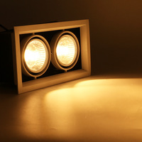 2024 moins cher prix rotatif Downlight pour décor intérieur noir Double Spot réglable intégré Double tête gril lumière