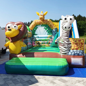Aufblasbare safari-hupfburg <b>inflatable</b> safari bouncy castle commercial kids bounce <b>house</b> slide combo - Product Image 5