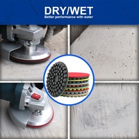 Disques de polissage diamantés à liant résineux humide de 4 pouces (105 mm) pour béton, ciment et terrazzo sur meuleuse d'angle