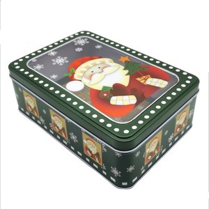Grands boîtes en fer <span class=keywords><strong>blanc</strong></span> à gâteaux personnalisées de qualité alimentaire, Oem, boîtes à gâteaux rectangulaires d'emballage de cadeaux vide avec fenêtre, 12 pièces - Product Image 6