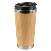 Mug Perjalanan Portabel Grosir untuk Mobil, Cangkang Bambu 30oz, Tumbler Stainless Steel Vakum Berinsulasi Dinding Ganda dengan Pegangan