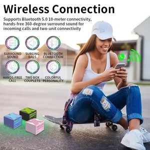 Loa Mini X1 hình khối lập phương 360 âm thanh vòm toàn cảnh mini ngoài trời di động Bluetooth loa nhỏ - Product Image 6
