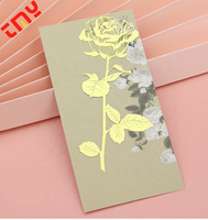 Cadeau d'anniversaire de mariage chinois de luxe personnalisable Marque-page fleur en forme de rose doré avec pompon
