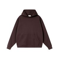 Sweat-shirt à capuche unisexe en coton peigné 380g, coupe ample à épaules tombantes, sans repassage, en molleton double face, pour l'automne et l'hiver
