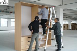 Système de dressing modulaire Ebbsilk sur mesure, autoportant, de luxe, minimaliste, en contreplaqué, pour rangement de chambre à coucher - Product Image 4