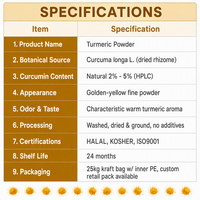 Poudre de curcuma naturelle de qualité supérieure, riche en curcumine, sans OGM, sans gluten, de qualité alimentaire, certifiée HALAL, vente en gros