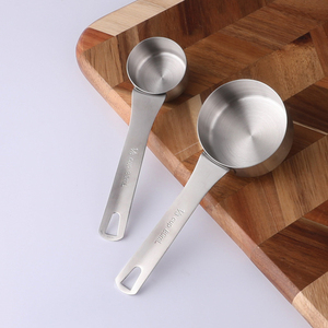 Tasses à mesurer en acier inoxydable DF922, 1/8 tasse (60 ml) et 1/6 tasse (80 ml), outils de cuisine durables pour un usage domestique en toutes saisons - Product Image 1