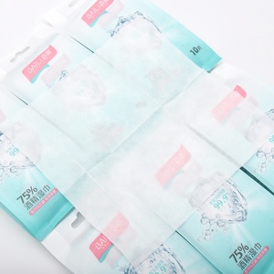 Non-woven 10pcs Single pack disinfectant disposable cleaning 75% Ethanol tissue paper <span class=keywords><strong>alcohol</strong></span> wet wipes - Product Image 4