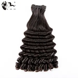 XISHIXIUHAIR cheveux humains tisse des faisceaux avec fermeture paquets de cheveux ondulés humides et profonds paquets de cheveux humains ondulés