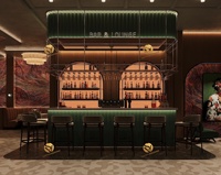 Conception de comptoir de bar lounge moderne, concept d'aménagement intérieur haut de gamme pour club lounge, ensemble de sièges et de meubles personnalisés pour bar