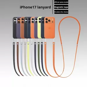 <span class=keywords><strong>Coque</strong></span> magnétique pour <span class=keywords><strong>iPhone</strong></span> 17 <span class=keywords><strong>Pro</strong></span> <span class=keywords><strong>Max</strong></span> avec <span class=keywords><strong>cordon</strong></span> bandoulière réglable en nylon, couleur orange – Meilleure vente - Product Image 2
