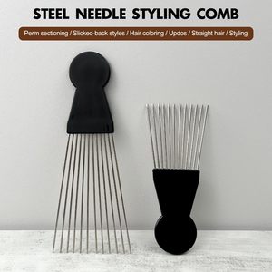 Peigne Afro en Métal de Haute Qualité avec Logo Personnalisé, Peigne à Dents Larges pour Coiffure, Peigne de Barbier pour Hommes Noirs - Product Image 4