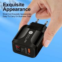 Chargeur mural pour téléphone portable avec ports USB, affichage numérique LED, PD20W, DeviCharge