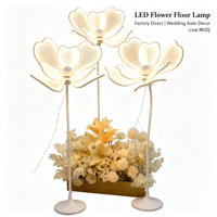 Lampadaire LED Lumineux en Forme de Pivoine, Hauteur Réglable, Kit d'Éclairage sur Pied à Pétales Lumineux pour Allée de Mariage, Chemin de Guidage, Salle de Banquet