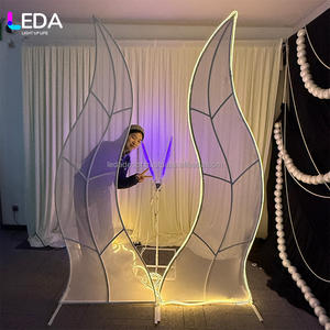 LEDA Hot Sale Set Waterweed Shaped Backdrop <b>Frame</b> S Wavy Metal Arch Stand White Backdrop for Party Events <b>Wedding</b> Decorations - Product Image 3