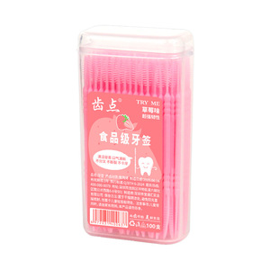 Palillos de Dientes de Plástico con Sabor a Frutas Try Me, Caja de 100 Unidades, Herramientas Desechables para la Higiene Dental - Product Image 5