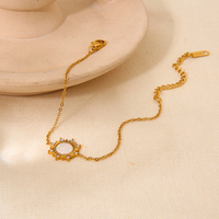 INS mode femmes réglable opale tournesol Bracelet 18K plaqué or bijoux en acier inoxydable