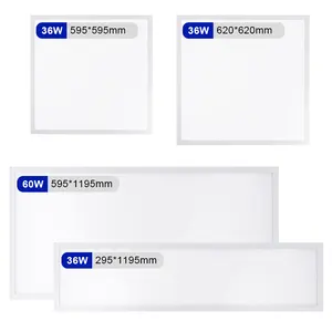 Indoor Large 4Ft 1200X300 Hanging Panel Ceiling Lights Recessed Backlit Led 40W 60x60 square flat led panel for office lighting