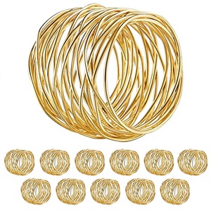 Anneaux de serviette en fil métallique doré pour mariage, banquet, dîner, fête, porte-serviettes de luxe, décoration de table - Product Image 1