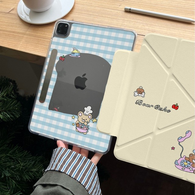 Hot Sale Phone Bear for iPad Tablet Protective Cover Mini Cute Air11 Inch Plaid Pro10 Generation Custom Logo