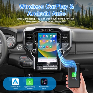 13" Android Car <b>Stereo</b> with Carplay DVD Player Tesla Style Vertical Screen Android Auto for Dodge RAM 2019 2023 Car Radio - Product Image 4