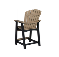 Tabouret de bar Adirondack à dossier haut en HDPE, écologique, résistant aux intempéries, chaise de salle à manger d'extérieur, avec accoudoirs et repose-pieds, pour jardin, bord de piscine