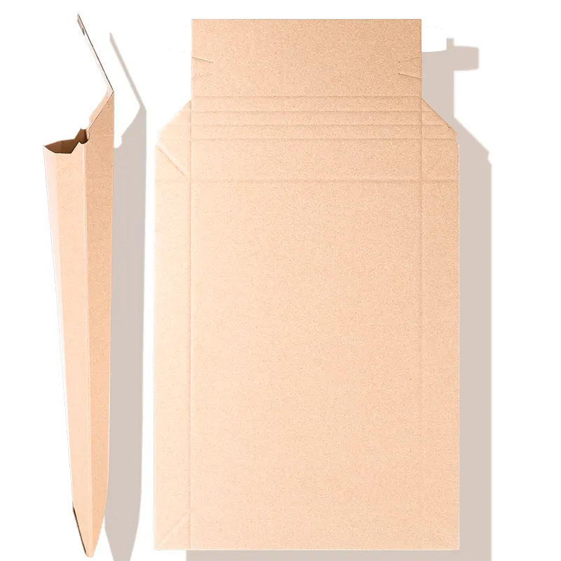 Hot Sale Corrugated Mailer box Custom E-Fluted Cardboard Rigid Mailer Envelope with Gusset For Book and Photos
