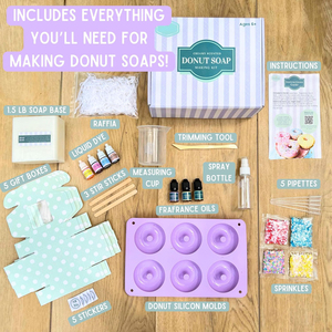 Kit de fabrication de savon à beignets pour enfants, adolescents et adultes, amusant, facile, créatif, grand savon, donuts, parfait cadeau d'anniversaire et de vacances. - Product Image 2