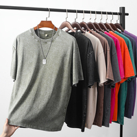 T-shirt Streetwear Personnalisé Homme, Délavé à l'Acide, Coton Lourd Oversize 100%, Style Vintage, Logo Personnalisé, Fournisseur OEM Usine