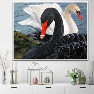 DIY Diamant Peinture Plein Carré/Rond Animal Cygne Noir Toile Artisanat Art Adulte Décoration de La Maison Broderie Accessoire Kit Perceuse