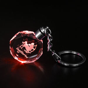 Vente en gros 12 <span class=keywords><strong>zodiaque</strong></span> sagittaire cristal porte-clés lumière LED cristal de guérison porte-clés pour cadeau de nouvel an ou cadeau d'anniversaire - Product Image 6