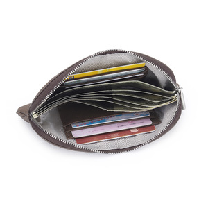 Ando Bag Genuine Cowhide Leather Slim Long <b>Zipper</b> <b>Wallet</b> Unisex Cash Card Organizer with Multiple Compartments - Product Image 6