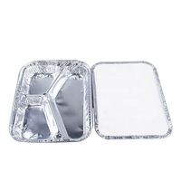 Tùy Chỉnh Bao Bì 3-Ngăn Dùng Một Lần Nhôm Lá Pan Container Khoang Nhôm Lá Mỏng Khay Nhà Máy - Product Image 3