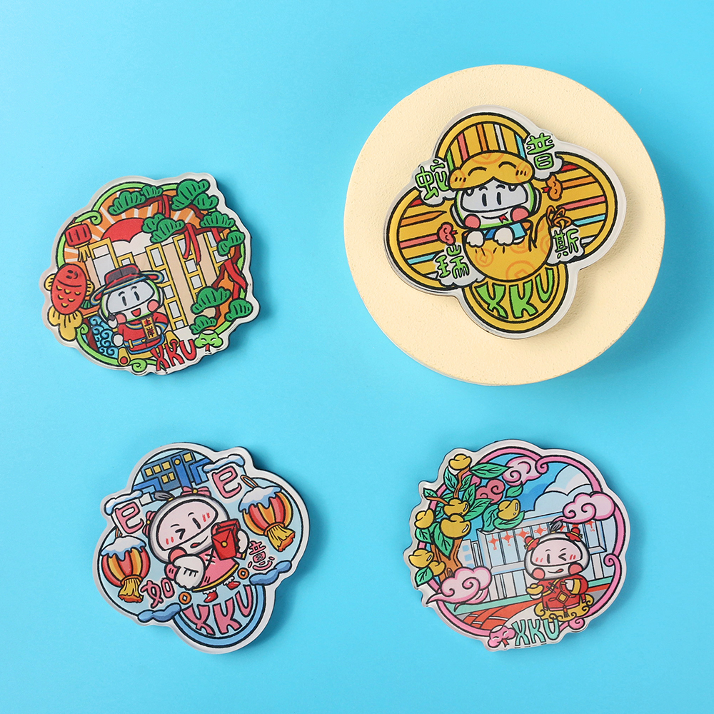 Custom Logo Print Freezer & Refrigerator Magnet Plastic Souvenirs Fridge Magnet Customized Cartoon Anime Sticker