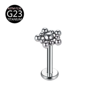 Nouvelles boucles d'oreilles unisexes en titane H23, série boule de soudure, clous d'oreille pour cartilage, anneaux de lèvre, bijoux de piercing corporel, cadeau de mariage