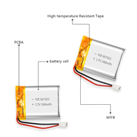 Batterie semi-solide rechargeable YXE601925 3.7V/240mAh personnalisée par le fournisseur YXE, certifiée UN38.3, avec PCB