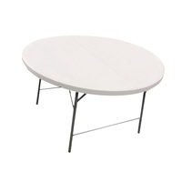 Q-43 Table de salle à manger moderne pliable en plastique HDPE durable et économique avec structure métallique pour salle de banquet et mobilier d'extérieur – Ventes Flash