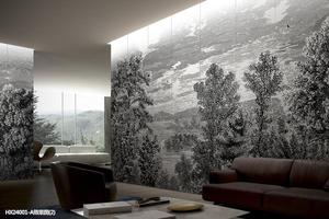 Mural <span class=keywords><strong>de</strong></span> Pared Personalizado en Tono Neutro Estilo <span class=keywords><strong>Toile</strong></span> <span class=keywords><strong>de</strong></span> <span class=keywords><strong>Jouy</strong></span>, Arte Mural <span class=keywords><strong>de</strong></span> Paisaje Forestal Monocromático para Espacios Comerciales, Duradero y No Tóxico - Product Image 2