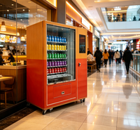 Distributeur automatique en acier 24h/24 sans personnel pour snacks, avec paiement par jeton, pièce, carte de crédit, code QR, refroidissement par compresseur, SDK, pour centre commercial