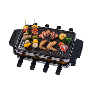 Aifa hogar bambú <span class=keywords><strong>Raclette</strong></span> Grill para 8 personas Vertical eléctrico barbacoa parrilla interior Teppanyaki Grill - Product Image 6