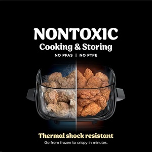 หม้อทอดไร้น้ำมันแบบแยกส่วน ปลอดสารพิษ มองเห็นอาหารด้านในได้ หม้อทอดแก้ว - Product Image 5