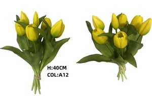 2025 PLUS NOUVEAU PLASTIQUE/PU/REBBERISED ARTIFICIEL REAL TOUCH TULIP BUNDLE/BOUQUET/BUNCH X 7 - Product Image 2