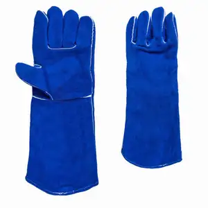 High Quality A Grade 10 Inch 14 Inch 16 Inch Safety Work Glove Heat Resistant Long Hand Leather Welding Gloves For Welder Worker