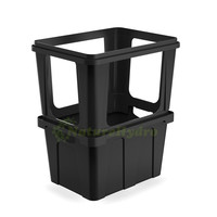 Conteneur de stockage en plastique noir durable d'affichage de fleur coupée de seau d'enchère d'usine pour le transport