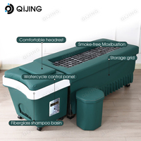 Station de lavage des cheveux au design moderne station thermale principale thérapie par l'eau lit de moxibustion lit de salon de massage thaïlandais avec shampoing