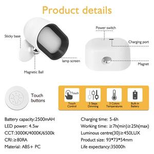 Oval LED Magnetic Wall Lamp USB Rechargeable Dimmable RGB Bedside <b>Light</b> with Remote Control for Bedroom Living Room Lighting - Product Image 4