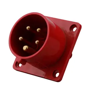 Red Housing Five Pins IP44 Waterproof 16A-32A New Design 380V -415V Industrial male Socket And Plugs