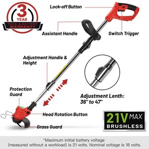 เครื่องตัดหญ้าอุตสาหกรรมแบบ DIY ไร้สาย แบตเตอรี่ลิเธียม 2 จังหวะ 4 จังหวะ ความกว้างการตัด 145 มม. OEM ปรับแต่งได้ GT01 Wee - Product Image 6